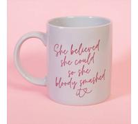 Flamingo Candles She Believed She Could So She Bloody Smashed It Mug In Metallic Gold Metallic Gold One Size