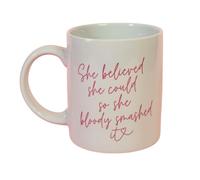 Flamingo Candles She Believed She Could So She Bloody Smashed It Mug, Motivational Gift, Girl Power, Congratulations Gift