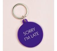 Flamingo Candles Sorry I'm Late Keyring In Metallic Gold Metallic Gold One Size