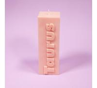 Flamingo Candles Taurus Zodiac Block Pillar Candle In Peach Peach One Size