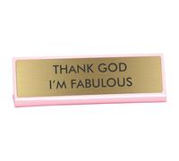 Flamingo Candles Thank God I'm Fabulous Desk Sign, Office Desk Fun Gift, Secret Santa