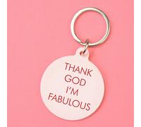 Flamingo Candles Thank God I'm Fabulous Keyring in Purple Flamingo Candles Purple