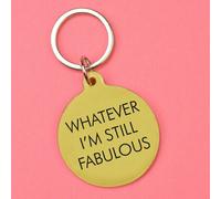 Flamingo Candles Whatever, I'm Still Fabulous Keyring in Gold Flamingo Candles Gold