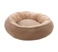 Flamingo Cat Bed Colette Round Taupe 46X46X17Cm Plush Soft And Comfortable