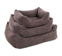 Flamingo Cat Bed Velluto Brown Rectangular Washable Removable Cover