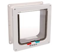 Flamingo Cat Door 4-Way Jano + Tunnel For Large Cats, White, 23.5x25.2 Cm