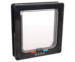 Flamingo Cat Door Vego 4-Way Black For Large Cats 23.5 Cm X 25.2 Cm
