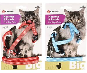 Flamingo Cat Harness with leash Aiwa Multiple colours 25-40cm 35-55cm 100cm 10mm