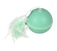 Flamingo Cat Toy LED Ball Magic Mechta 2 In 1 Green 7 Cm With Feather