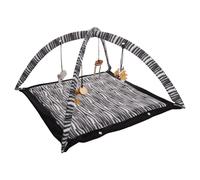 Flamingo Cat Toy Zebra Play Mat 54.5Cm White Black With Rope Toy