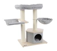 Flamingo Cat Tree Kaleb Gray/Beige 104X55X88 Cm With Hammock