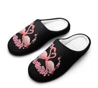 Flamingo Cherryflower Mens House Slippers Cotton Home Shoes 14