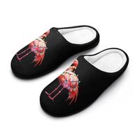 Flamingo Christmas Lights Men's House Slippers | Washable Cotton Slippers Breathable House Shoes for Outdoor Indoor