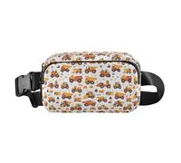 Flamingo Christmas Pink Women Men Teenagers Trendy Waist Bag Fanny Pack for Shopping Sports Work, Construction Vehicles Dump Truck Grader, One Size