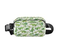 Flamingo Christmas Pink Women Men Teenagers Trendy Waist Bag Fanny Pack for Shopping Sports Work, Cute Cartoon Crocodile Alligator Watercolor, One Size