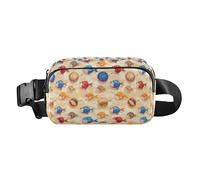 Flamingo Christmas Pink Women Men Teenagers Trendy Waist Bag Fanny Pack for Shopping Sports Work, Cute Puffer Hawaiian Fish, One Size