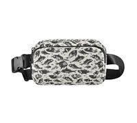 Flamingo Christmas Pink Women Men Teenagers Trendy Waist Bag Fanny Pack for Shopping Sports Work, Dead Fish Skeletons, One Size