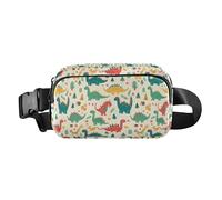 Flamingo Christmas Pink Women Men Teenagers Trendy Waist Bag Fanny Pack for Shopping Sports Work, Dinosaur Rex Christmas, One Size
