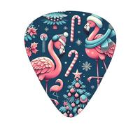 Flamingo-Christmas-Snowflake 12 Pack Guitar Picks With 3 Thicknesses And Storage Box, Abs Plectrums For Electric Bass Guitar Players