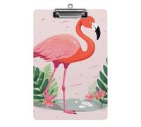 Flamingo Clipboard, A4 Acrylic Clipboard with Hanging Hole, Ultra-Light Clip Board - Holds 100 Sheets, Shatterproof Document Holder for Office, 12.5" X 8.5"