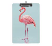 Flamingo Clipboard, A4 Acrylic Clipboard with Hanging Hole, Ultra-Light Clip Board - Holds 100 Sheets, Shatterproof Document Holder for Office, 12.5" X 8.5"