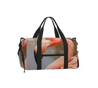 Flamingo Close-up Sports Duffel Bag-Weekender with Shoe Compartment
