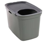 Flamingo Closed Cat Litter Box Olive Green With Seamless Bottom And Mat