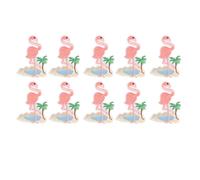 Flamingo Cloth Patch Pink Embroidered Appliques 10pcs, 9 x 6.5cm - Cute Decoration, Easy Iron On, Ideal for Clothing and Bags