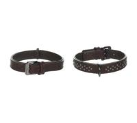Flamingo Collar Denver Brown Studs For Dogs, Buffalo Leather, Stylish & Durable
