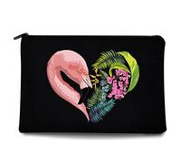 Flamingo Color Printed Zip Canvas Pouch - Makeup Bag, Cosmetic Travel Bag, Toiletry Organizer, Bride Bridesmaid Bag, Pencil Wash Bag, Coin Purse