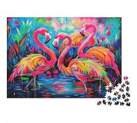 Flamingo Colourful Flamingos in Vivid Water 1000 Pcs Jigsaws for Adults The Impossible Challenge Fun Present 52x38cm/1000pcs