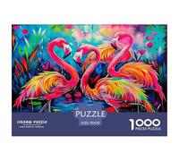 Flamingo Colourful Flamingos in Vivid Water 1000 Pieces Jigsaw for Adults The Impossible Challenge Brain Development 70x50cm/1000pcs