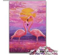 Flamingo Couple 1000 Piece Jigsaw Puzzles for Adults & Teens, Suitable for People Aged 14 And Above Home Decoration Gift Ideas (26x38cm)
