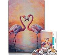 Flamingo Couple 1000 Piece Jigsaw Puzzles for Teenagers Gifts,Decompressing Intellectual Educational Toy Great Gifts And Toys 38x26cm