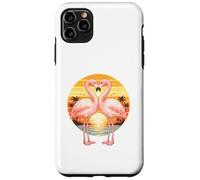 Flamingo Couple Heart Retro Sunset Horizon Tropical Lovers Case for iPhone 11 Pro Max