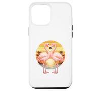 Flamingo Couple Heart Retro Sunset Horizon Tropical Lovers Case for iPhone 12 Pro Max