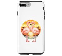 Flamingo Couple Heart Retro Sunset Horizon Tropical Lovers Case for iPhone 7 Plus/8 Plus