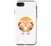 Flamingo Couple Heart Retro Sunset Horizon Tropical Lovers Case for iPhone SE (2020) / 7/8