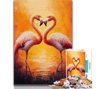 Flamingo Couple JigsawPuzzle 1000 Pieces for Adults,Decompressing Intellectual Educational Toy Birthday Present,Gifts,Wall Art (38x26cm)