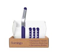 Flamingo Dermaplane Razor Kit, Facial Hair Remover for Women, Includes 1 Dermaplane Handle with Blade Cover and 4 Reflillable Razors