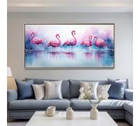 Flamingo Diamond Art Kits Adults Large 5D Abstract Diamond Painting Kits, DIY Full Drill Crystal Art Rhinestone Embroidery Cross Stitch Arts and Crafts for Adults 19.7x9.8 Inch/50x25 cm -LR126
