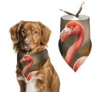 Flamingo Dog Bandana Triangle Dog Scarf Washable Polyester Dog Bibs Cute Pet Bandana for Medium Large Dogs Puppy and Cats