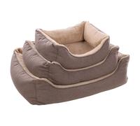 Flamingo Dog Bed Esmo Beige Rectangular Washable Plush Textile 30°C