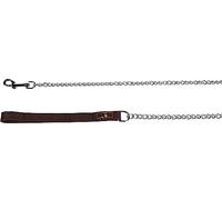 Flamingo Dog Chain leash Berno Silver & Brown 1,16m
