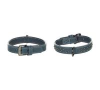 Flamingo Dog Collar with studs Denver Blue S/M 31-37cm 25mm
