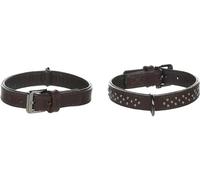 Flamingo Dog Collar with studs Denver Brown M 30-38cm 30mm
