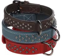 Flamingo Dog Collar with studs Denver Red M/L 36-45cm 30mm