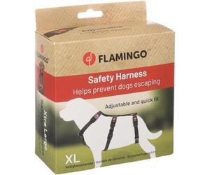 Flamingo Dog Safety harness Zera Black XL 70-110cm 85-120cm 65-114cm 25mm
