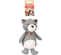 Flamingo Dog Toy in Raccoon Shape Britta, Grey, with Squeaker, Ideal for Labrador, Beagle, Bulldog, and Chihuahua