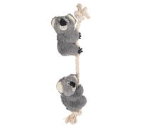 Flamingo Dog Toy Koalas With Rope Gray Plush Squeaker 9.5x5x40cm